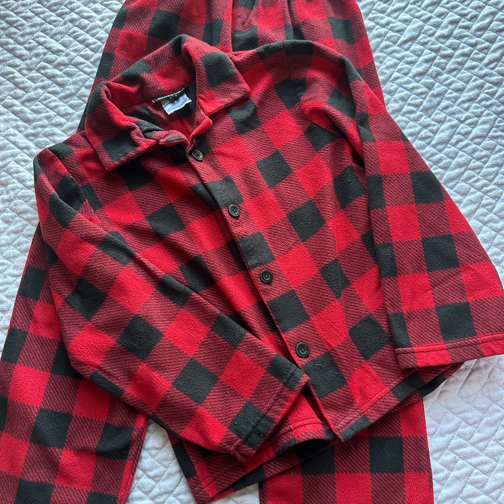 Red and Black Plaid Pajama Set